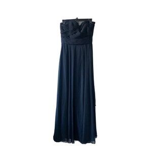 Angelina Faccenda Womens Size 14 Blue Strapless Bodice Bridesmaid Formal Dress